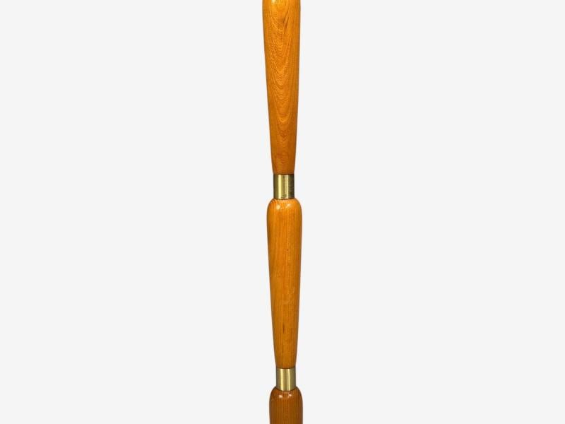 Swedish Modern, Floor Lamp, Stained Wood, Fabric, Sweden, 1950s - 7