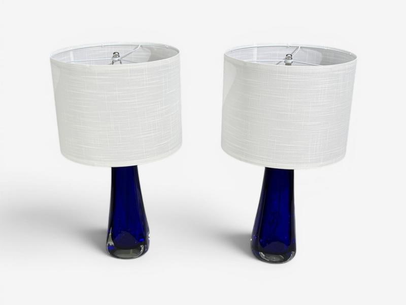 Alberto Donà, Table Lamps, Blue Murano Glass, Italy, 1995 - 2