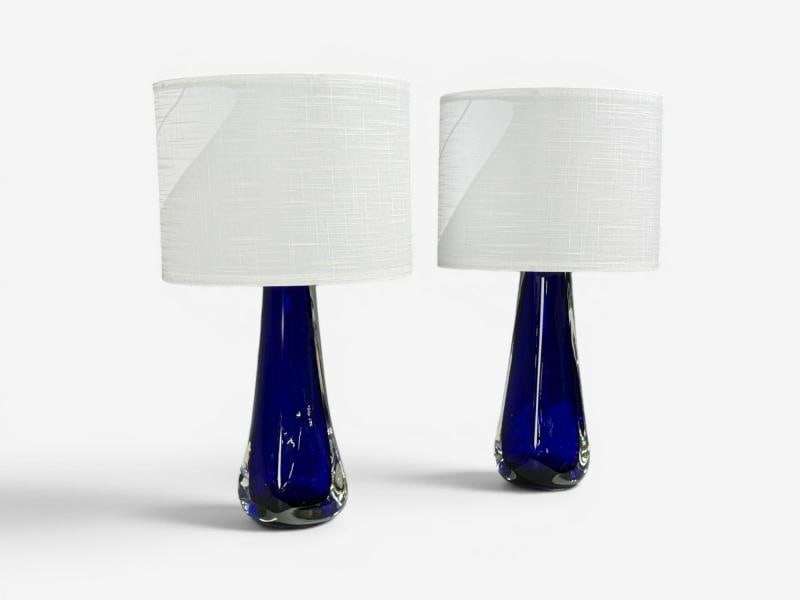 Alberto Donà, Table Lamps, Blue Murano Glass, Italy, 1995 - 4