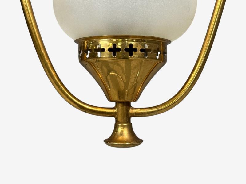 Swedish Modern, Pendant Light, Brass, Frosted Glass, Sweden, 1940s - 6