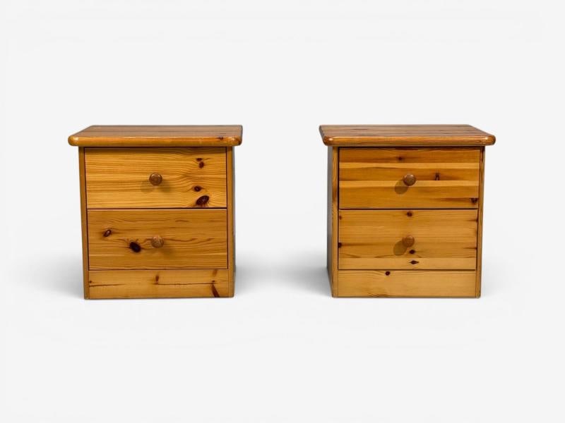 Swedish Modern, Nightstands, Pine, Sweden, 1970s - 7