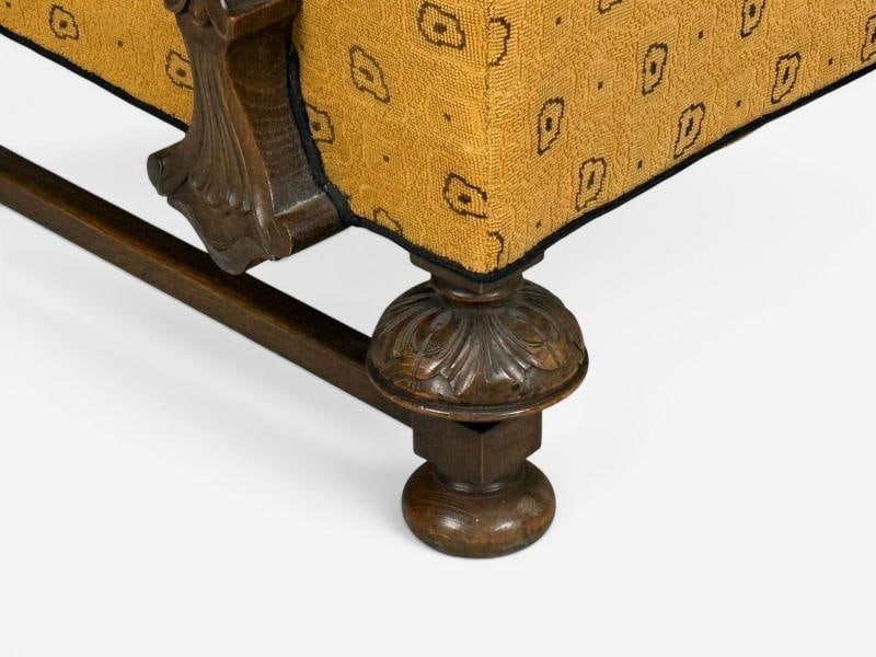 Scandinavian Modern, Lounge Chair, Carved Wood, Fabric, Denmark, 1960s - 7