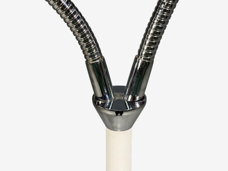 AH Belysing, Floor Lamp, White Lacquered Metal, Red Fabric, Sweden, 2000s - 7