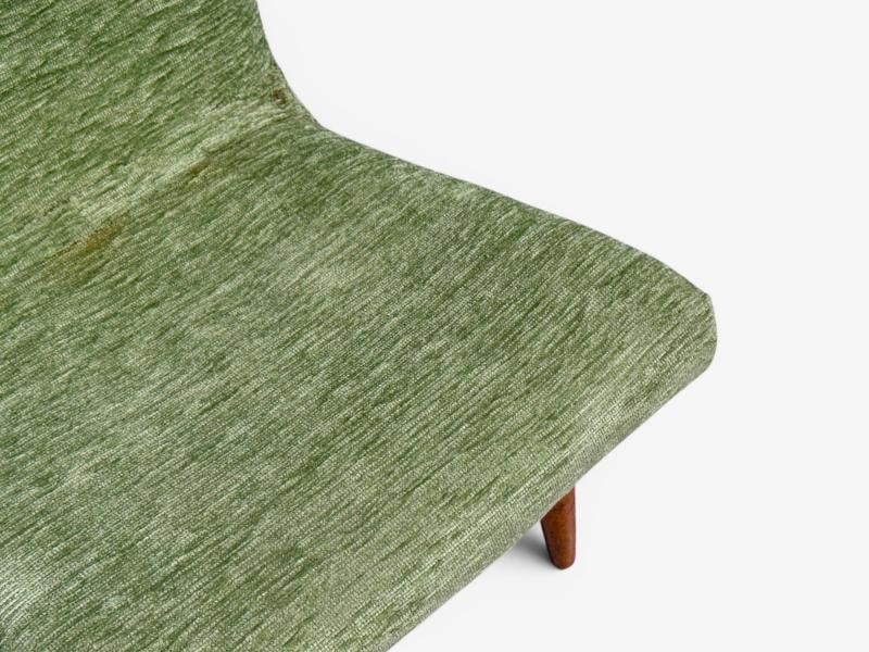 Swedish Modern, Scoop Lounge Chair, Green Fabric, Beech, Sweden, 1940s - 7