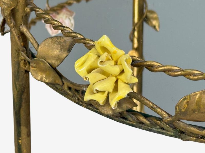 Hollywood Regency, Bar Car, Gilt Metal, Porcelain, USA, 20th c. - 7
