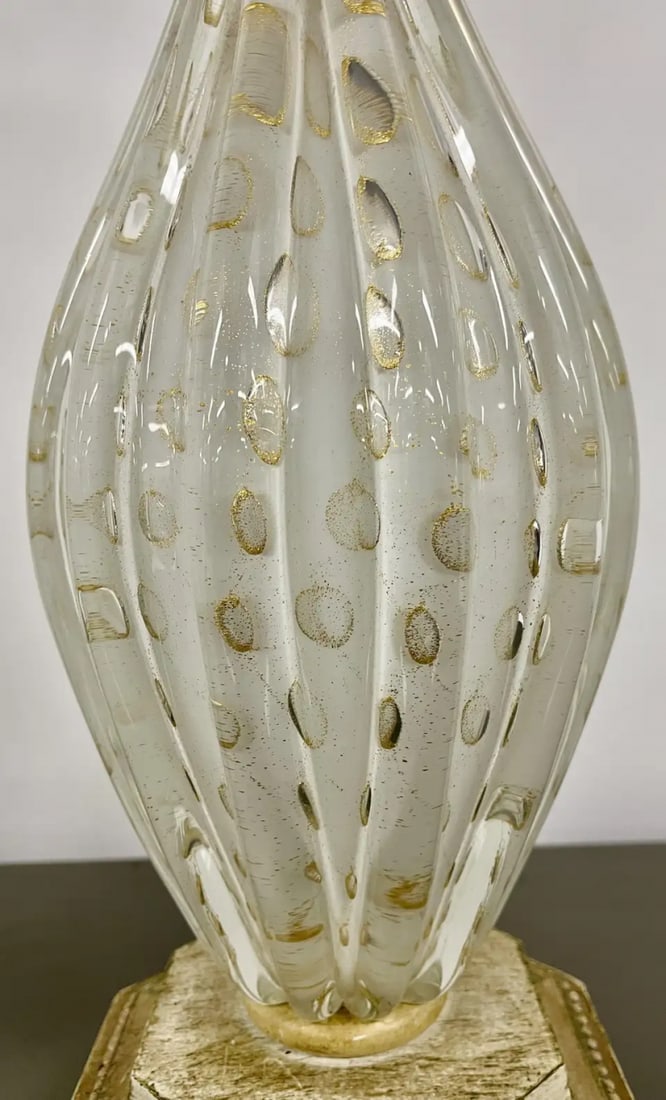 Pair of Murano Glass Speckle Table Lamps, Mid Century Modern - 11