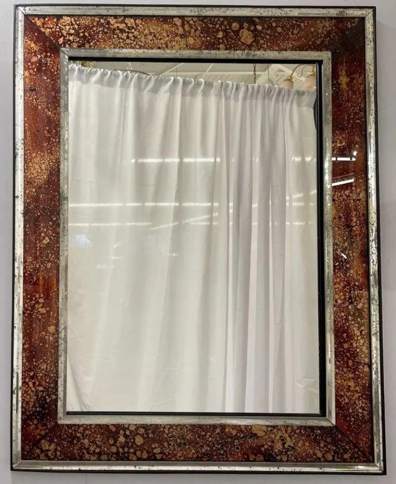 Hollywood Regency Tortoise Shell Wall, Console over the Mantle Mirror - 2