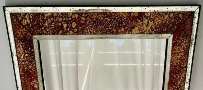 Hollywood Regency Tortoise Shell Wall, Console over the Mantle Mirror - 3