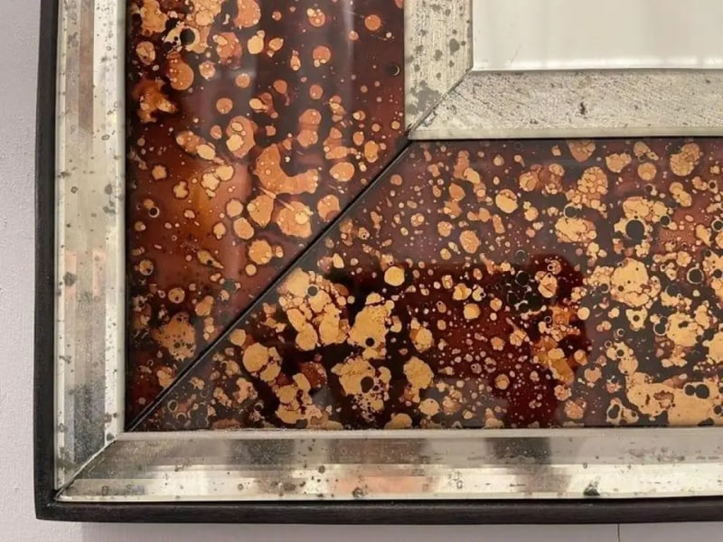 Hollywood Regency Tortoise Shell Wall, Console over the Mantle Mirror - 4