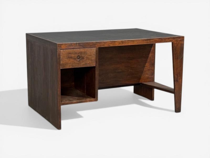 Pierre Jeanneret, Pigeonhole Desk, Teak, Leatherette, Chandigarh, India, 1960s - 3