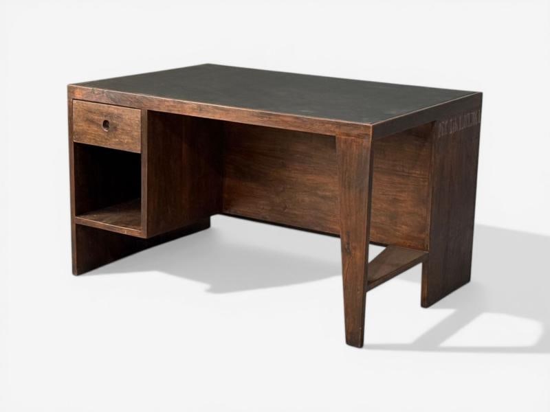 Pierre Jeanneret, Pigeonhole Desk, Teak, Leatherette, Chandigarh, India, 1960s - 4