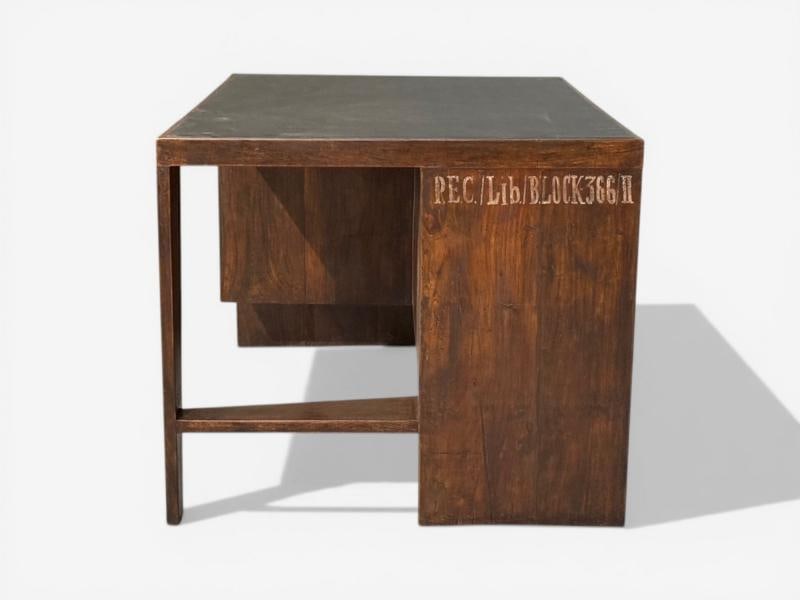 Pierre Jeanneret, Pigeonhole Desk, Teak, Leatherette, Chandigarh, India, 1960s - 6
