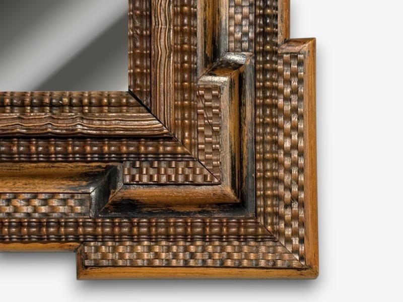 Baroque, Flemish Ripple Mirror, Carved Walnut, Mirror, Belgium, 18th c. - 2