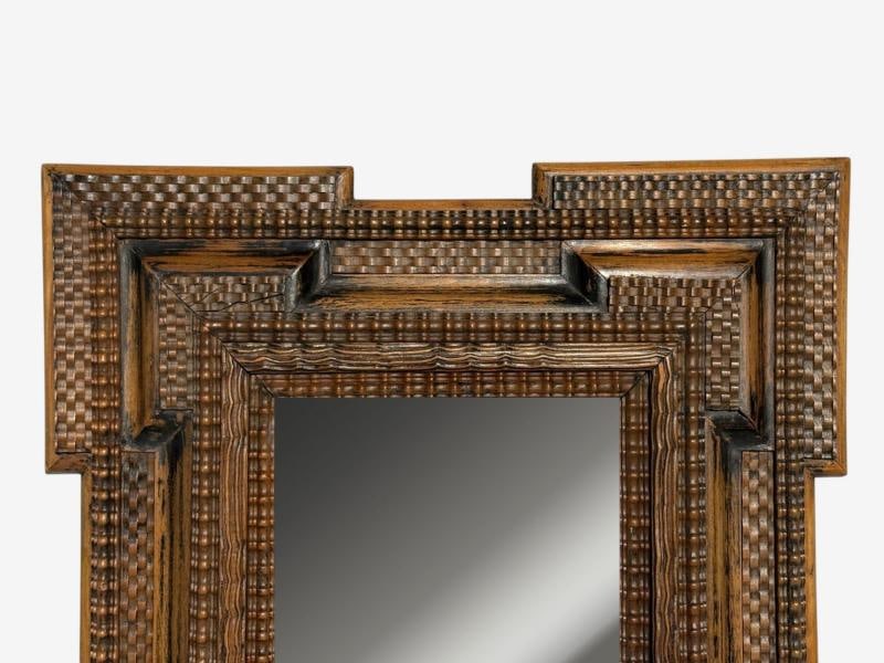 Baroque, Flemish Ripple Mirror, Carved Walnut, Mirror, Belgium, 18th c. - 3