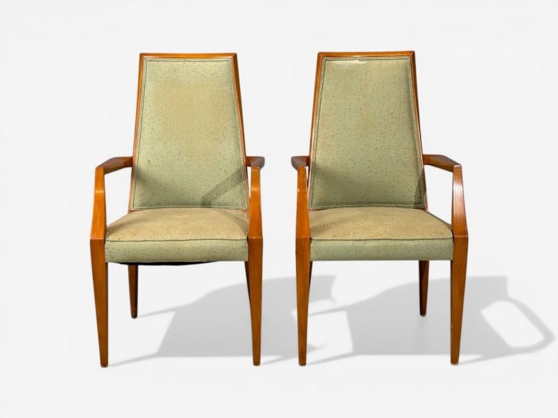 Grosfeld House, Six Dining Chairs, Walnut, Fabric, USA, 1970s - 7