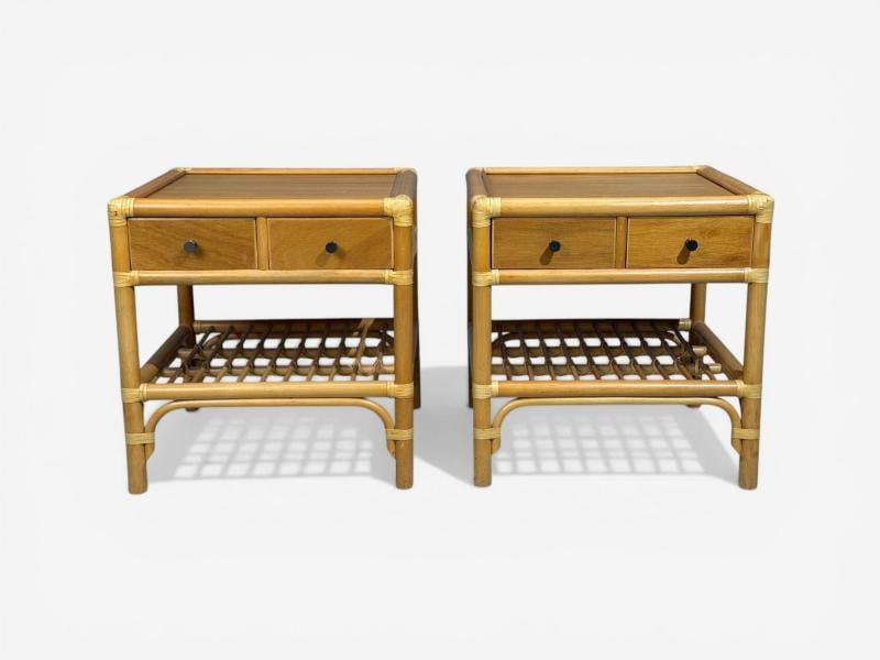 Kenneth Bergenblad, Nightstands, Bamboo, Rattan, Brass, Sweden, 1970s - 3
