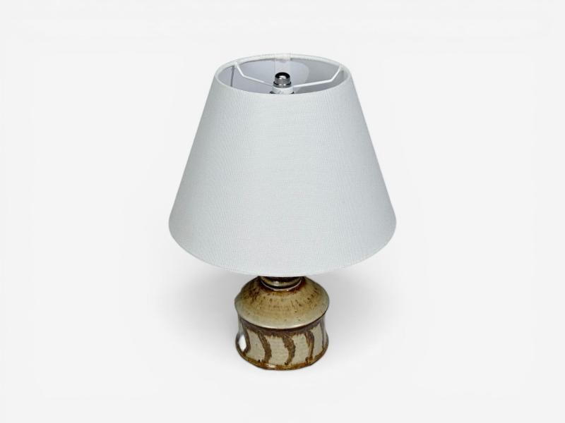 Joseph Simon, Danish Modern, Table Lamp, Beige Stoneware, Denmark, 1960s - 3