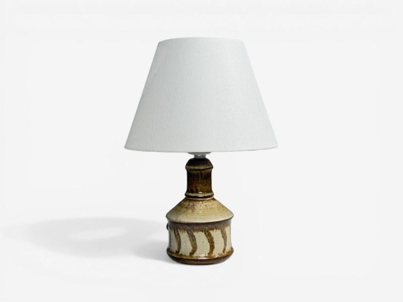 Joseph Simon, Danish Modern, Table Lamp, Beige Stoneware, Denmark, 1960s - 4
