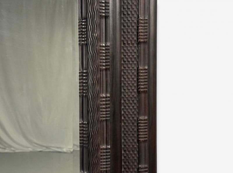 Baroque, Monumental Dutch Ripple Frame Wall Mirror, Ebonized Wood, 19th c. - 5