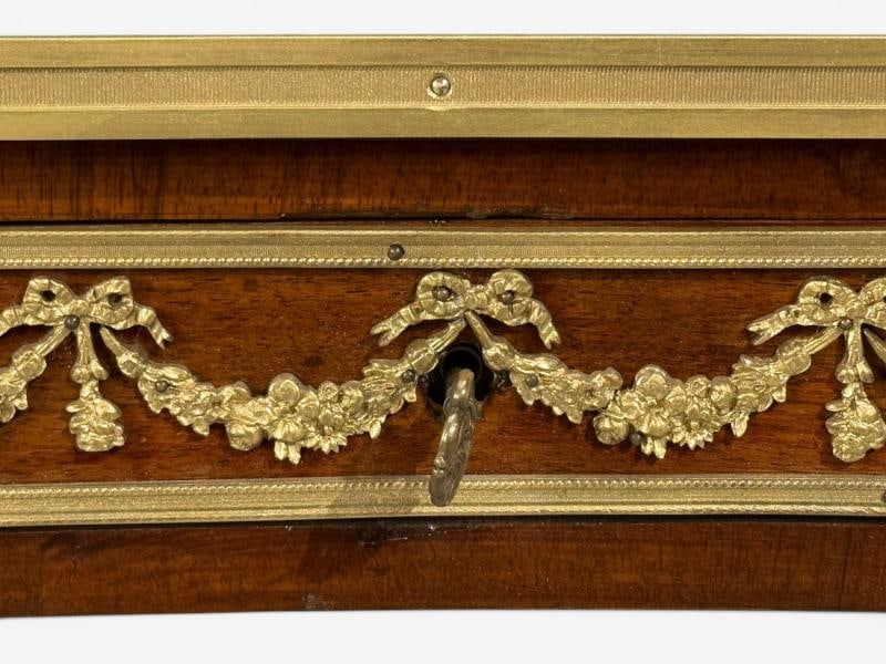Guillaume Grohé, Kidney Shaped Desk and Chair, Leather, Bronze, France, 19th c. - 7