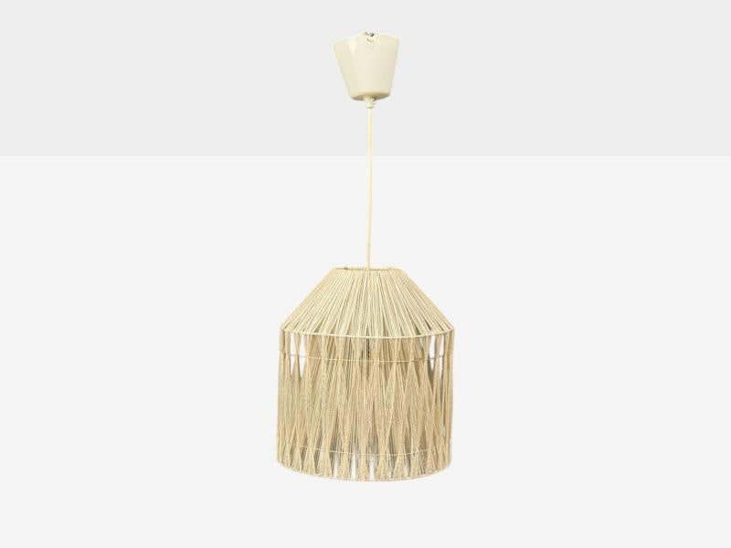 Swedish Modern, Pendant Light, Fabric, Plastic, Sweden, 1970s - 4