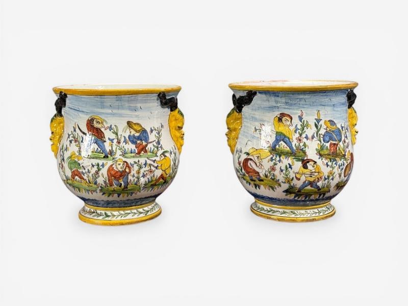 French Modern, Majolica Jardinieres, Ceramic, France, 1870s - 7