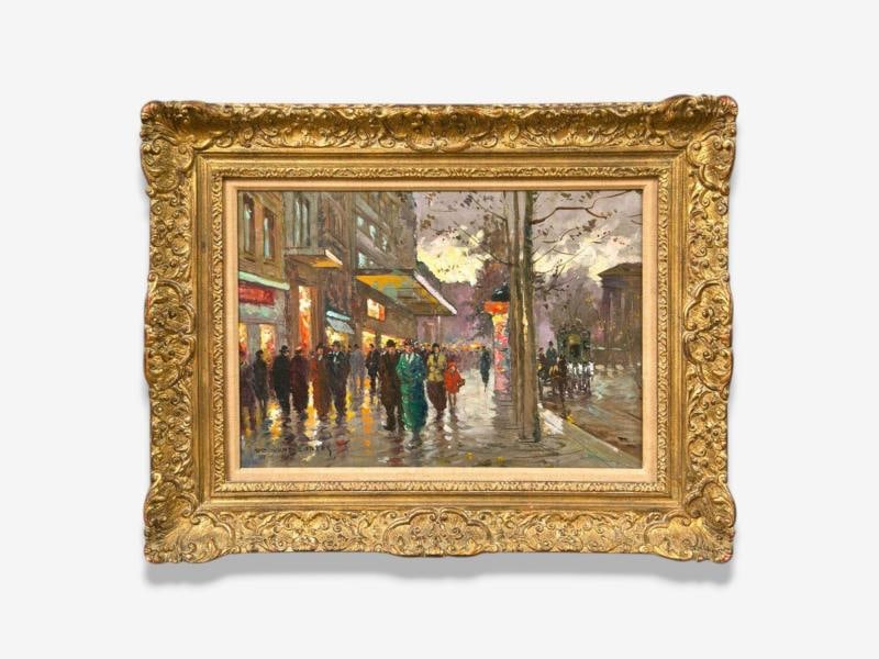 Edouard-Léon Cortès, Oil on Canvas, French Painting, Paris Street Scene, 20th C. - 2