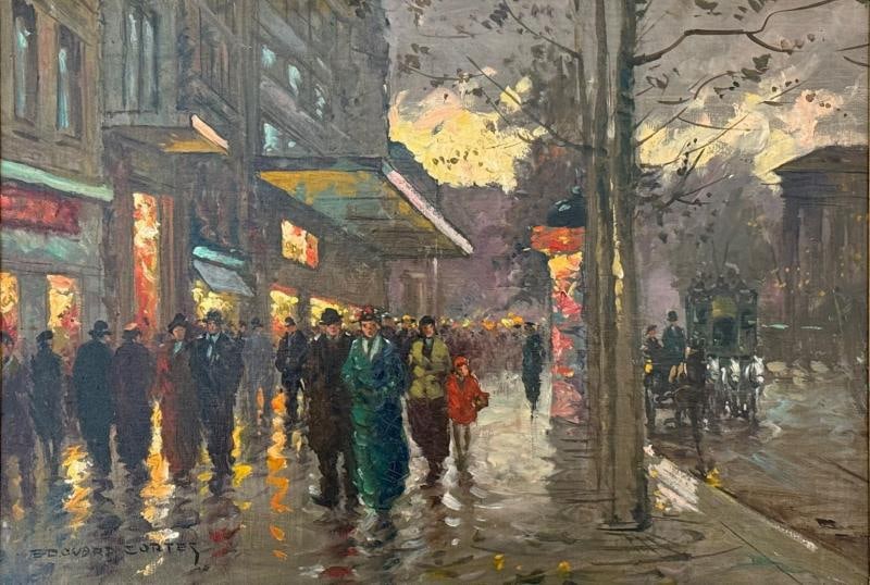 Edouard-Léon Cortès, Oil on Canvas, French Painting, Paris Street Scene, 20th C. - 3