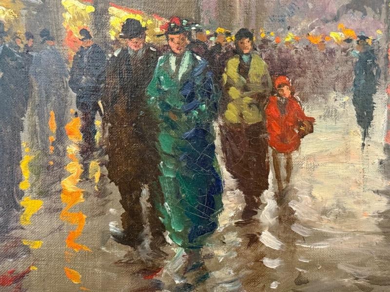 Edouard-Léon Cortès, Oil on Canvas, French Painting, Paris Street Scene, 20th C. - 4