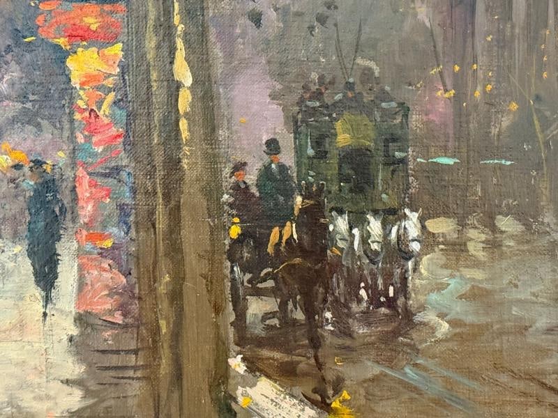 Edouard-Léon Cortès, Oil on Canvas, French Painting, Paris Street Scene, 20th C. - 5