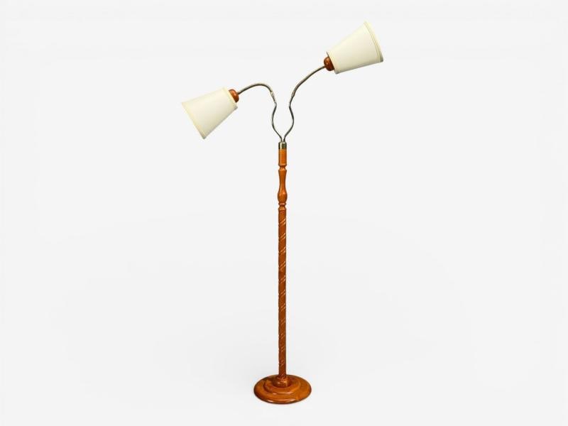 Markslöjd, Floor Lamp, Light Wood, Metal, Fabric, Sweden, 1990s - 2