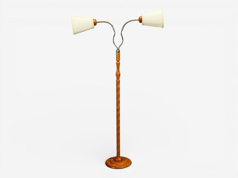 Markslöjd, Floor Lamp, Light Wood, Metal, Fabric, Sweden, 1990s - 3