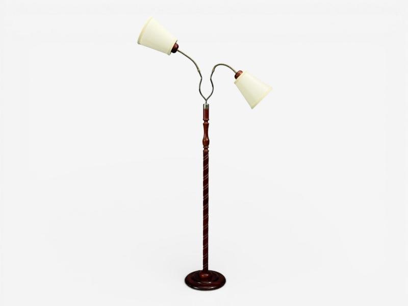 Markslöjd, Floor Lamp, Wood, Metal, Fabric, Sweden, 1970s - 2