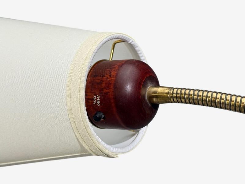 Markslöjd, Floor Lamp, Wood, Metal, Fabric, Sweden, 1970s - 7