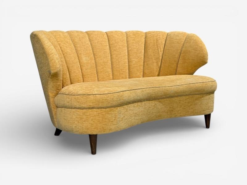 Finnish Modern, Settee or Sofa, Fabric, Wood, Finland, 1940s - 3