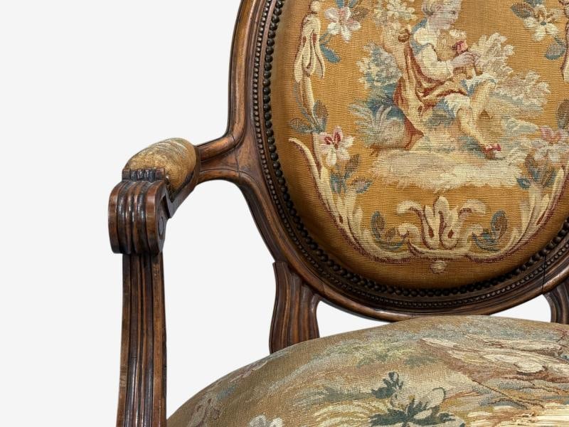 Louis XVI Style, Salon Suite, Tapestry, Walnut, France, 20th c. - 8