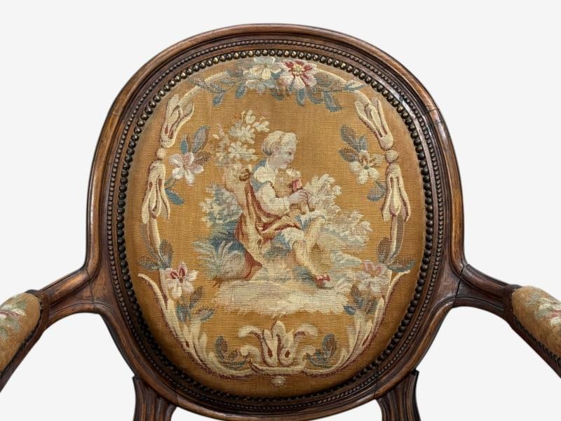 Louis XVI Style, Salon Suite, Tapestry, Walnut, France, 20th c. - 9
