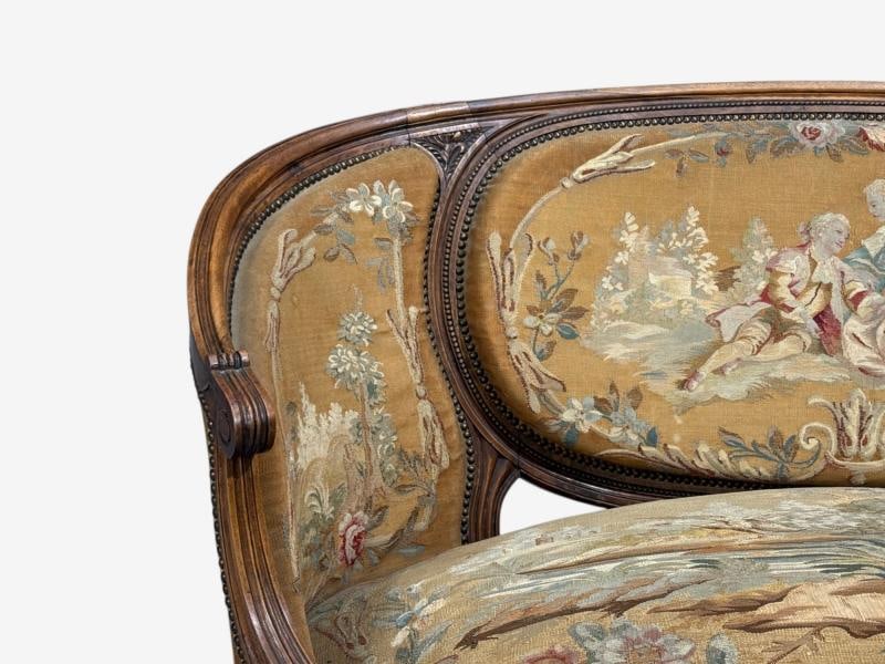 Louis XVI Style, Canape or Settee, Tapestry, Walnut, France, 20th c. - 7