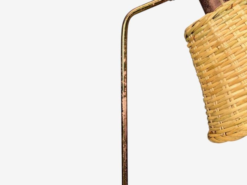 Bergboms, Swedish Modern, Floor Lamp, Brass, Cane, Sweden, 1960s - 7