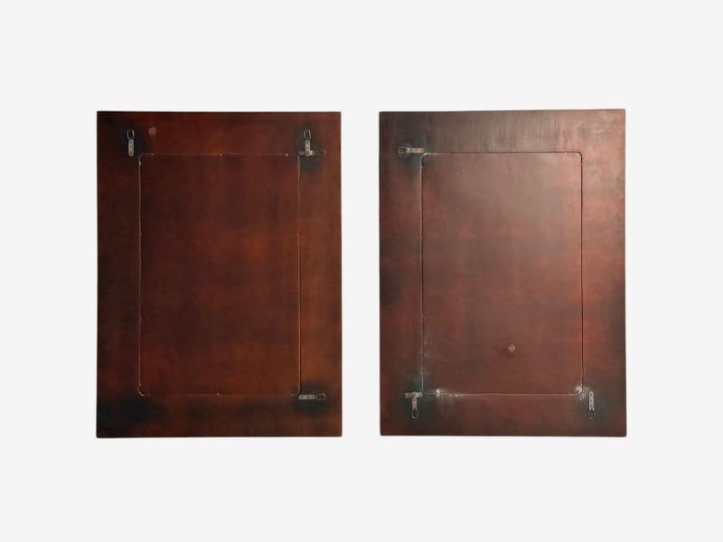 French Art Deco Style, Large Wall Mirrors, Antiqued Glass, Silver Leaf Wood - 7