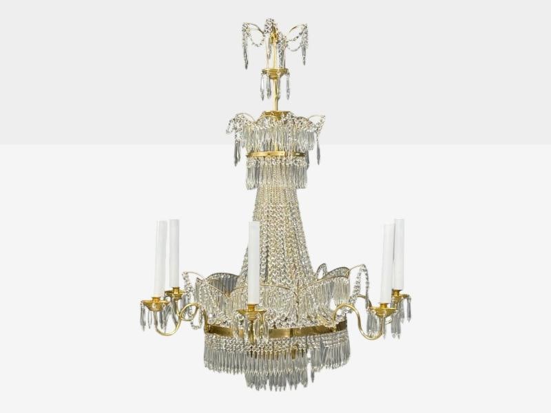 Russian Neoclassical Style, Monumental Chandeliers, Bronze, Crystal, 1960s - 7