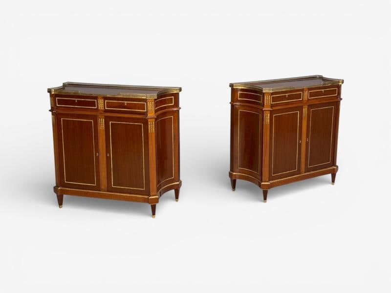 Maison Jansen, Russian Neoclassical Style, Large Cabinets, Mahogany, Bronze - 4