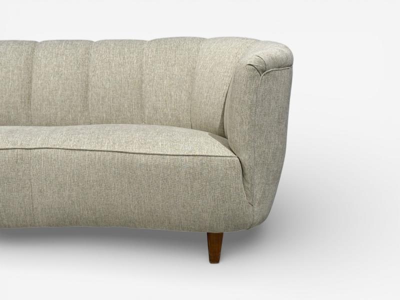 Danish Modern, Banana Sofa, Beechwood, Green Fabric, Denmark, 1940s - 7
