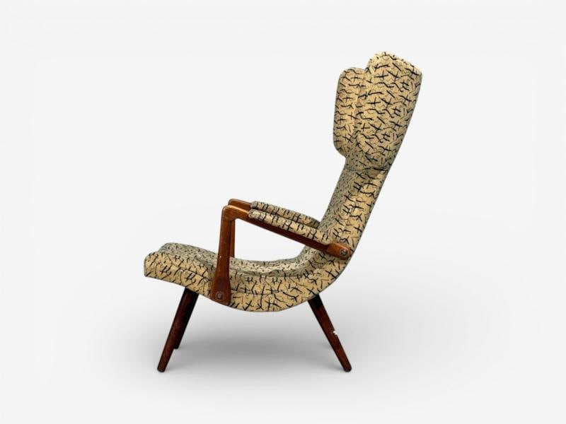 Danish Cabinetmaker, Wingback Chair, Beech, Fabric, Denmark, 1950s - 7