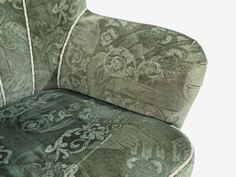 Ilmari Lappalainen, Lounge Chairs, Beech, Green Fabric, Finland, 1950s - 7