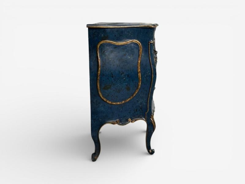 Single Royal Blue and Parcel-Gilt Decorated Bombay Commode or Chest - 7