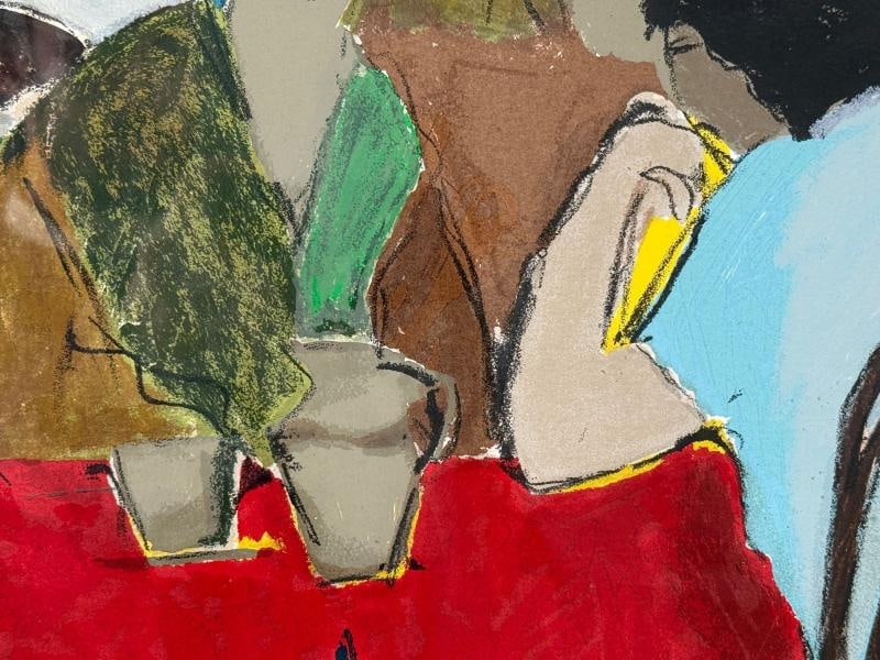 Itzchak Isaac Tarkay, Fauvism, Cafe Scene, Signed and Numbered Serigraph, 20th c - 7