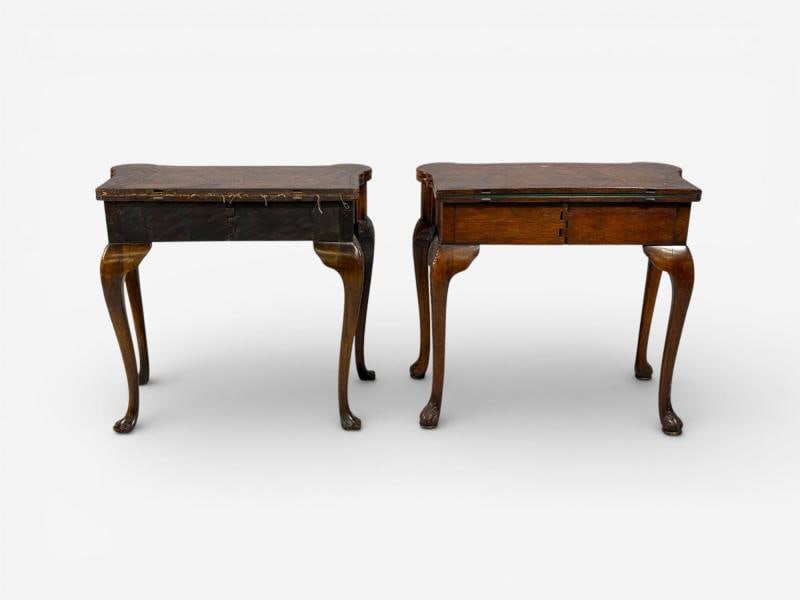 Georgian, Card or Game Tables, A Pair, Tapestry, Mahogany, 18th Century - 7