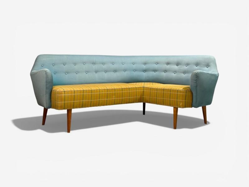 Danish Modern, Corner Sofa, Fabric, Wood, Denmark, 1950s - 2