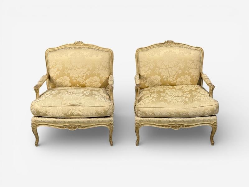 Maison Jansen, Louis XVI Armchairs, Giltwood, Fabric, France, 20th c. - 10
